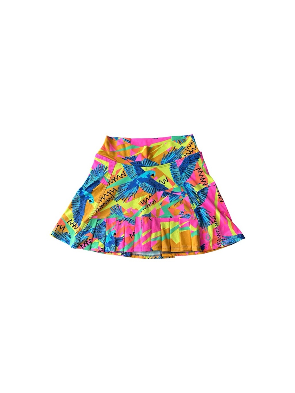 Women’s Neon Tropical Print Active Skort - Pink & Yellow